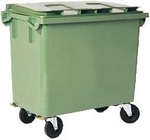 Waste containers with 4 wheels